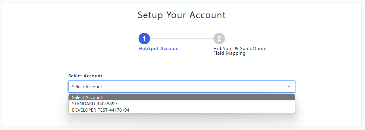 Setup Account Step