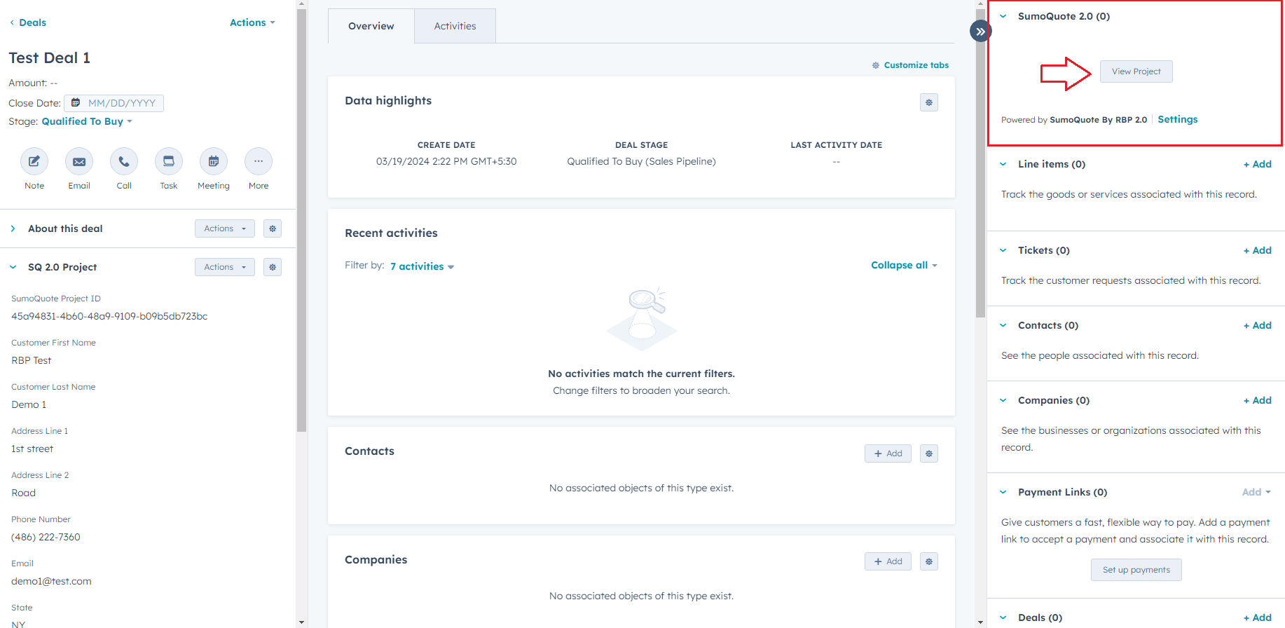 SumoQuote View Project